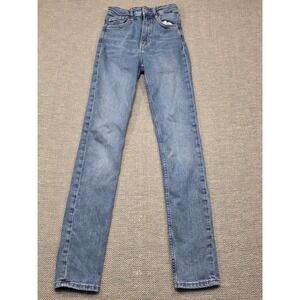 HM Womens High Waist Skinny Jeans Medium Blue Wash Denim Size 2‎ 23 Waist